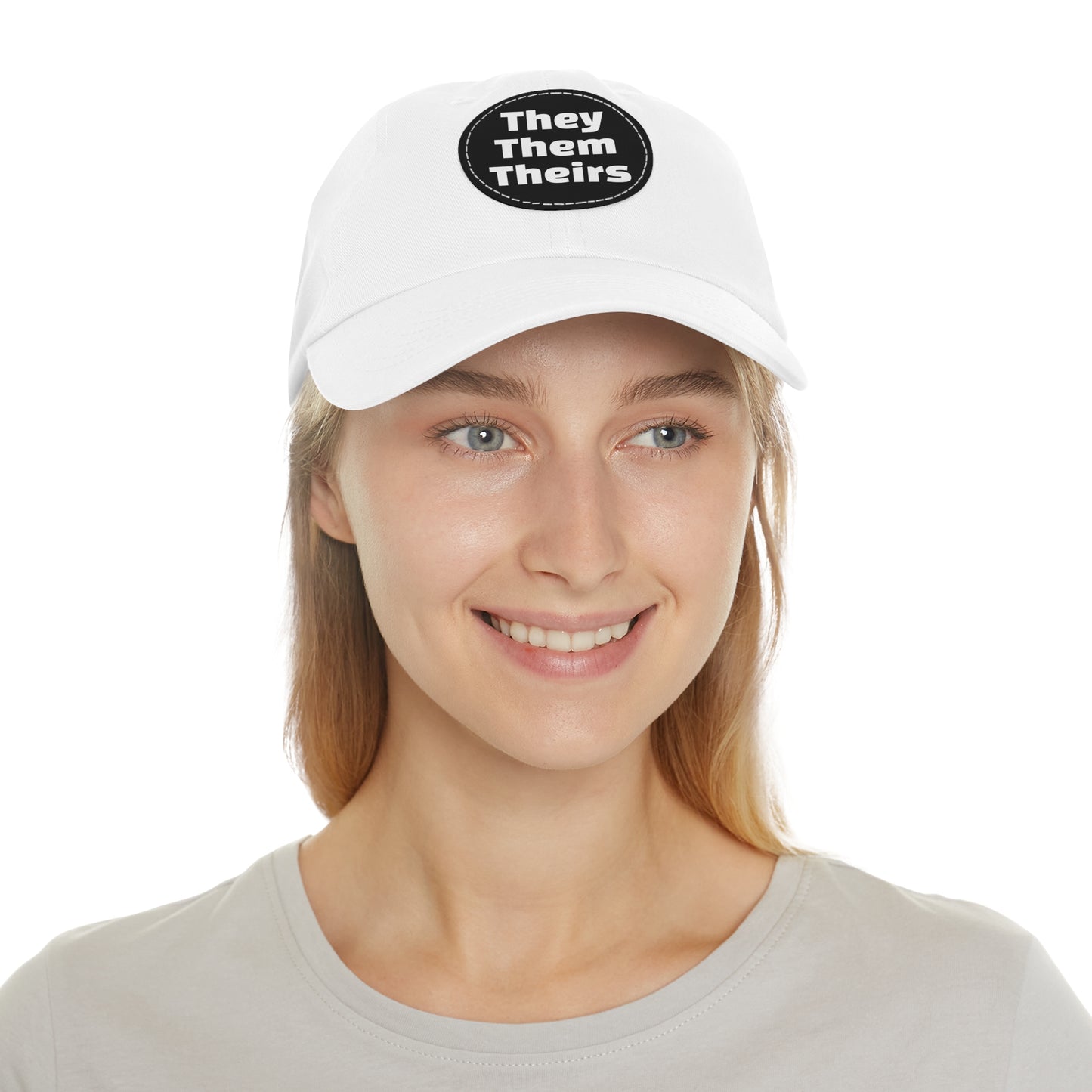 They/Them/Theirs They Them Theirs Pronouns Dad Hat with Round Leather Patch