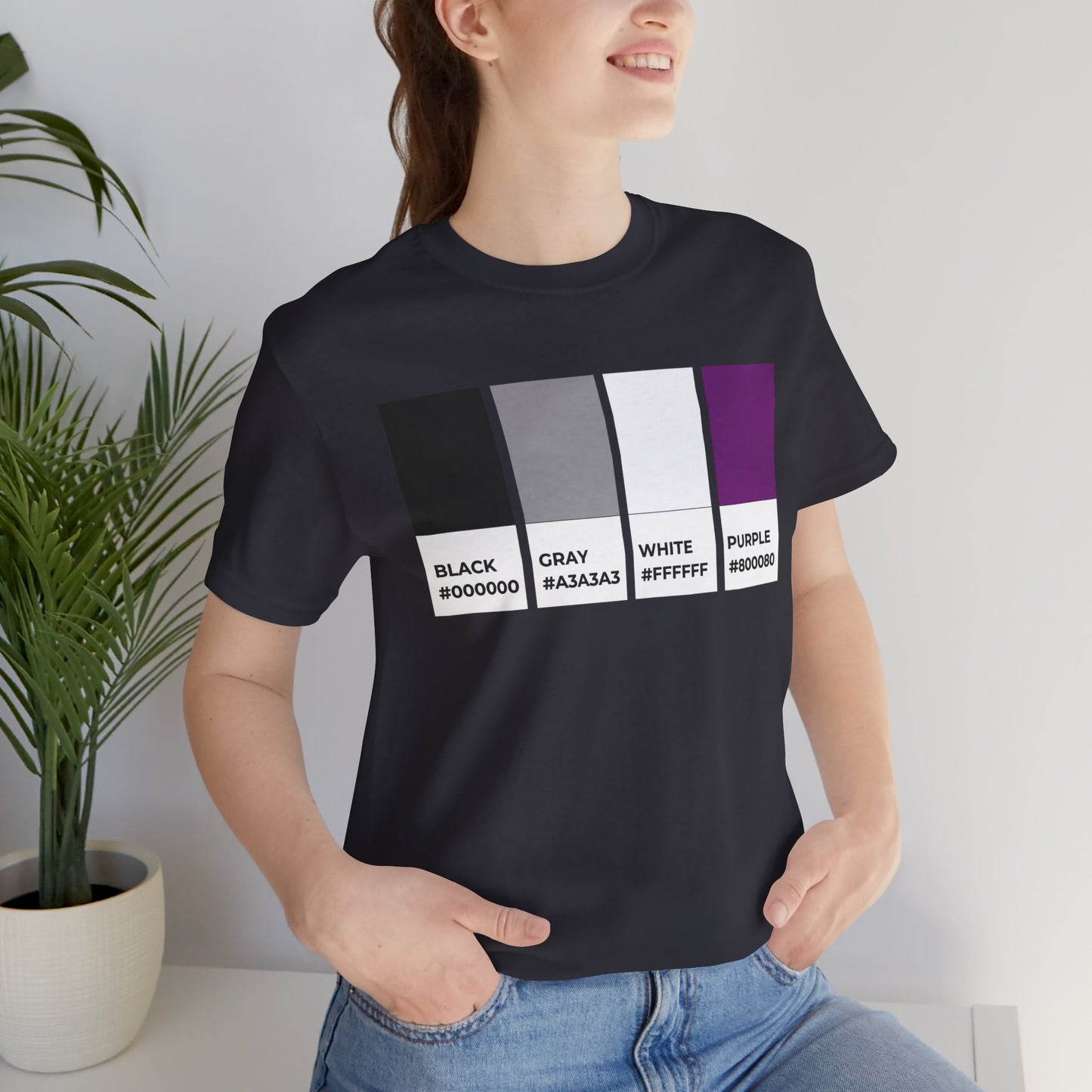 Funny Asexual Pride Flag Pantone Colors Unisex Jersey Short Sleeve T-Shirt