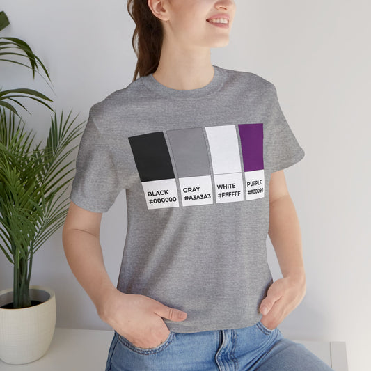 Funny Asexual Pride Flag Pantone Colors Unisex Jersey Short Sleeve T-Shirt