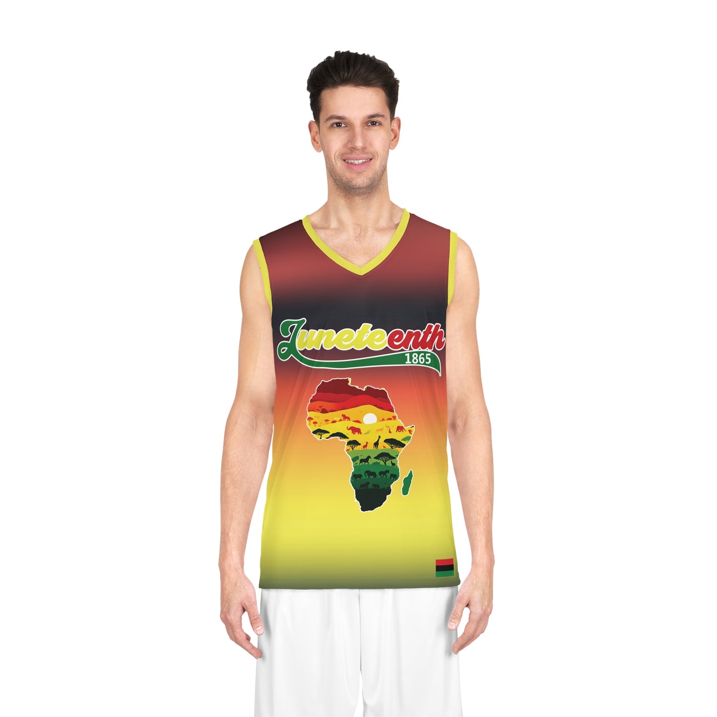 Juneteenth Basketball Jersey 2024 - Pan African Flag Colors - Celebrate Black History Month