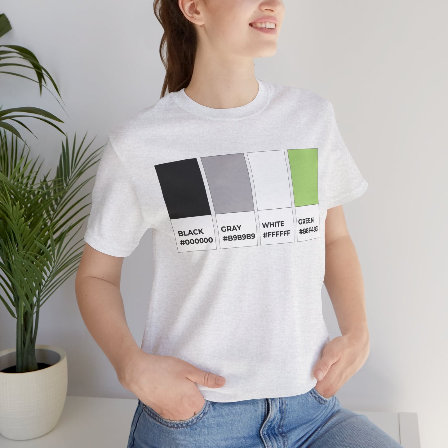 Funny Agender Pride Flag Pantone Colors Unisex Jersey Short Sleeve T-Shirt