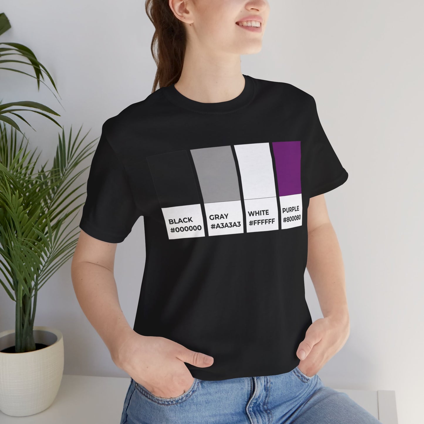 Funny Asexual Pride Flag Pantone Colors Unisex Jersey Short Sleeve T-Shirt