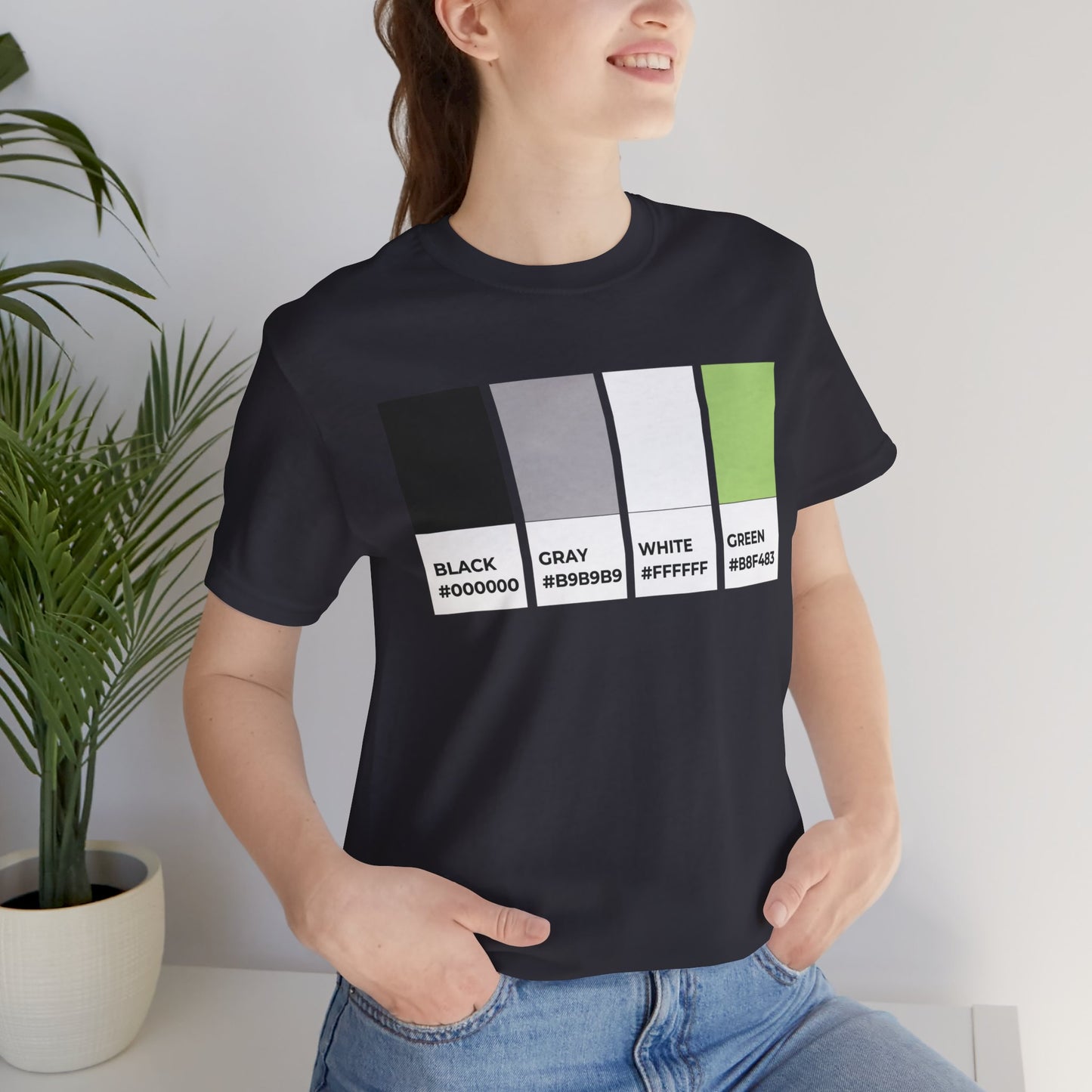 Funny Agender Pride Flag Pantone Colors Unisex Jersey Short Sleeve T-Shirt