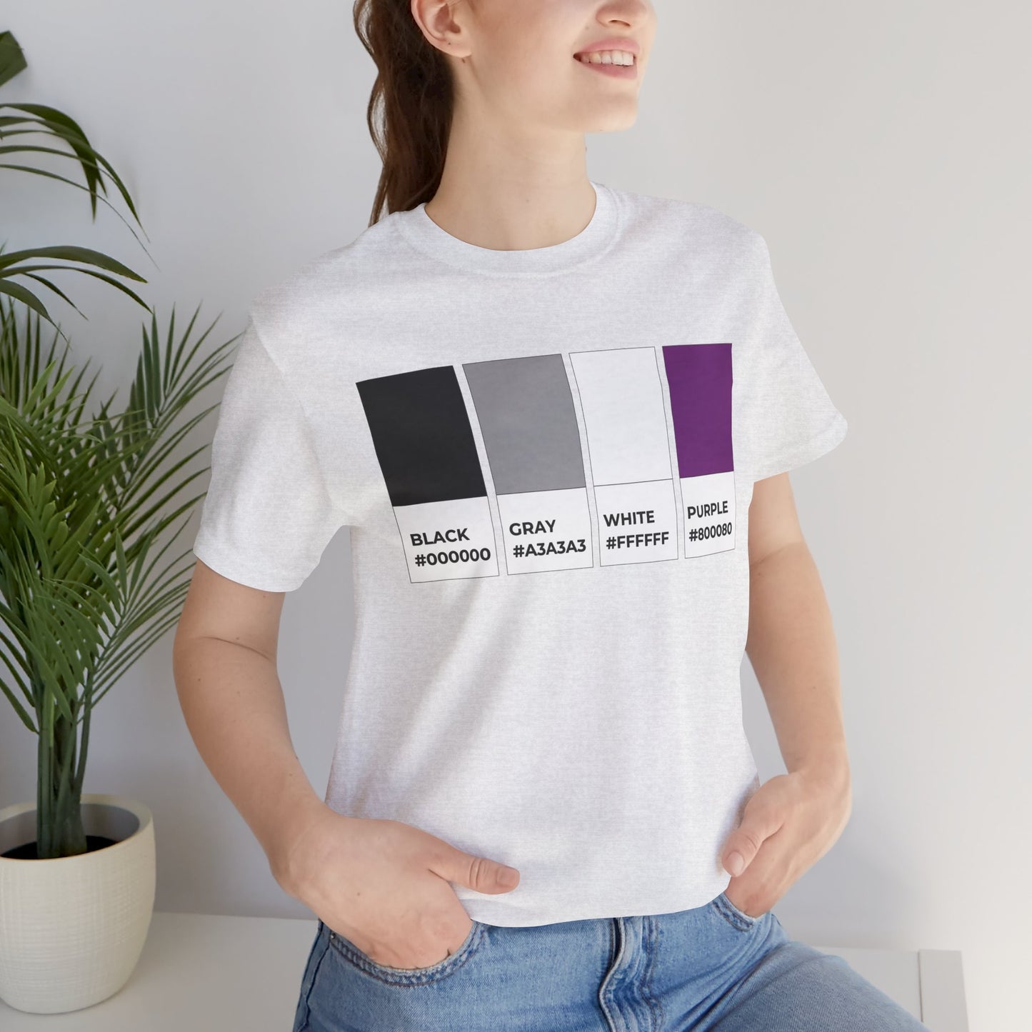 Funny Asexual Pride Flag Pantone Colors Unisex Jersey Short Sleeve T-Shirt