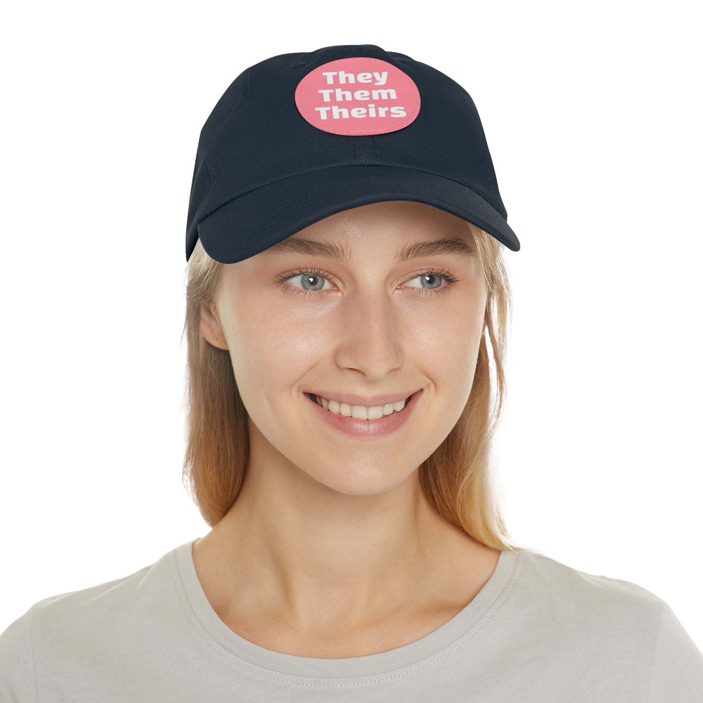 They/Them/Theirs They Them Theirs Pronouns Dad Hat with Round Leather Patch