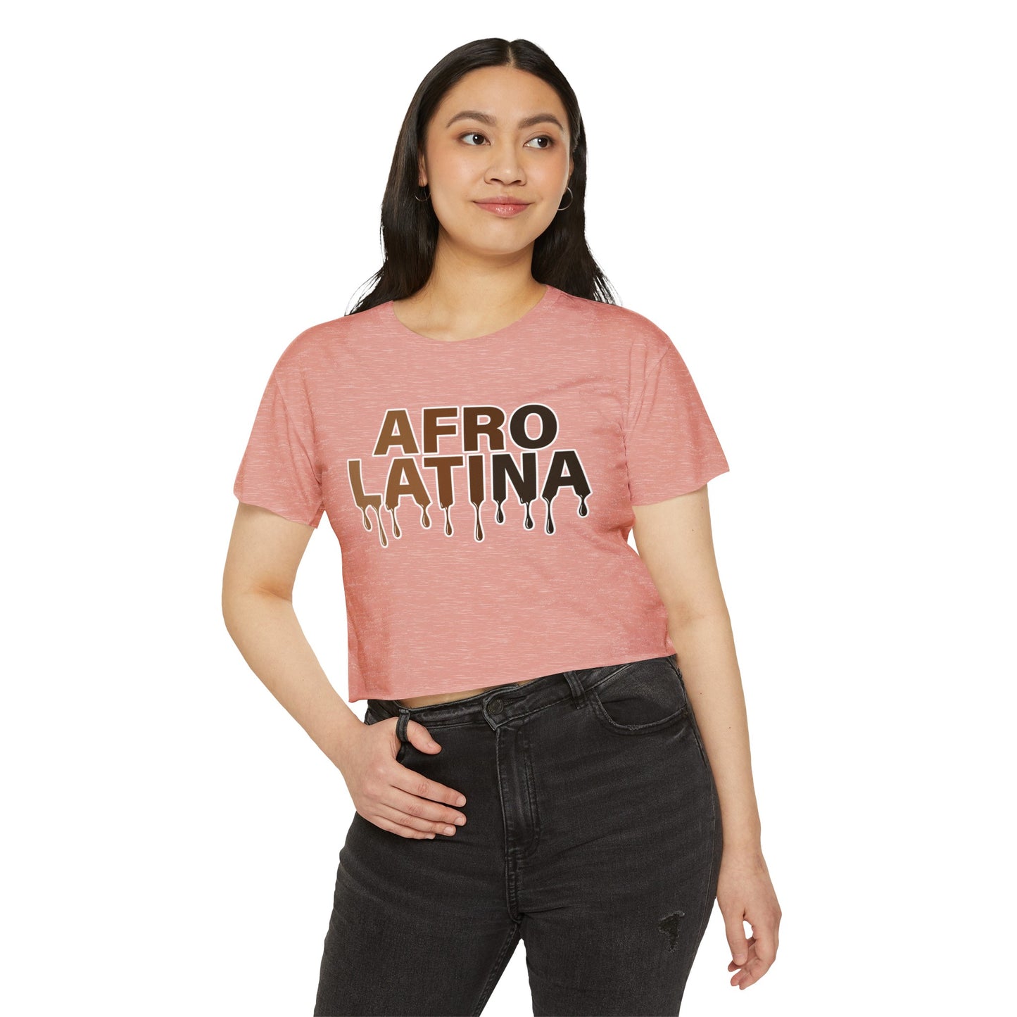 Afro Latina Pride Crop Top - African Diaspora Mixed with Latin - Biracial Acceptance T-Shirt - Embrace Your Culture